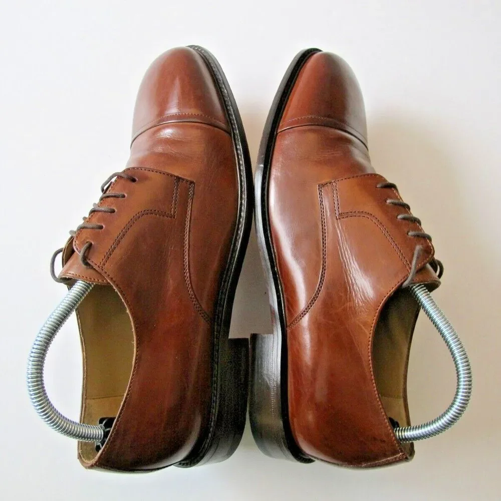 Men's Size 8.5M J. Murphy by Johnston & Murphy Novick Brown Cap‎ Toe Dress Shoes